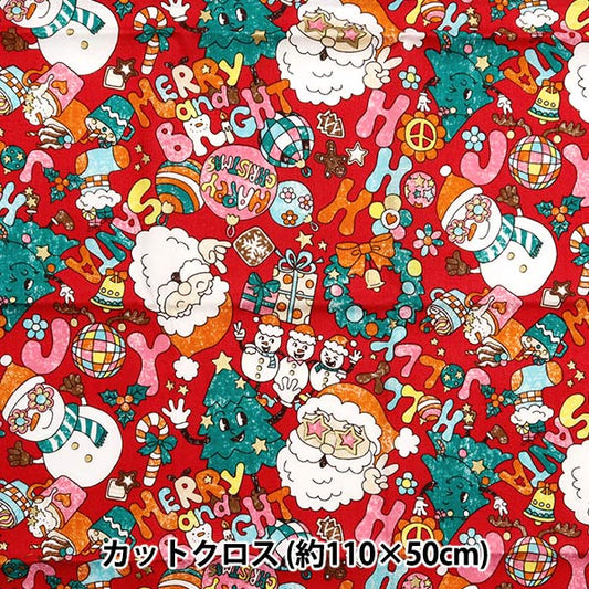 Fabric "Christmas print Cut Cloth Pop about 110cm x 50cm red C-SS-2404-3B]