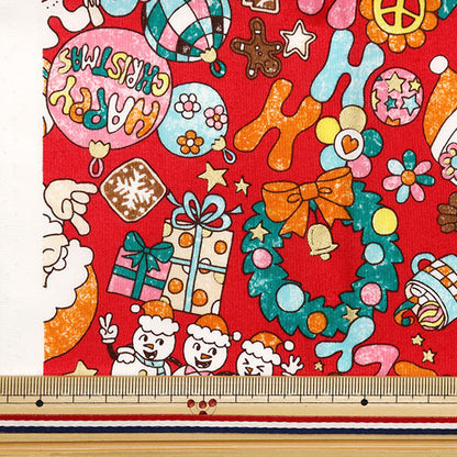 Fabric "Christmas print Cut Cloth Pop about 110cm x 50cm red C-SS-2404-3B]