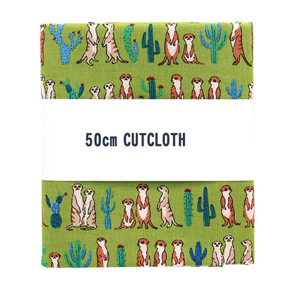 Fabric 『Scare Print Cut Cloth Meerkat approx. 110cm x 50cm Green C-5050-5DGR