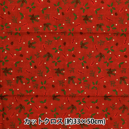 Fabric 『Quilting Cut Cloth Approximately 33cm x 50cm Christmas pine pine red C-DX10619L-C"