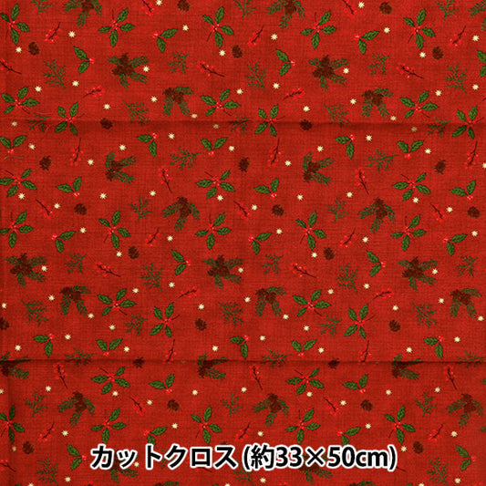 Fabric 『Quilting Cut Cloth Approximately 33cm x 50cm Christmas pine pine red C-DX10619L-C"