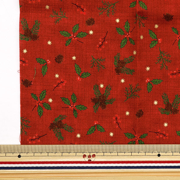Fabric 『Quilting Cut Cloth Approximately 33cm x 50cm Christmas pine pine red C-DX10619L-C"