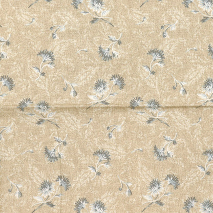 Fabric 『Quilting Cut Cloth Approx. 33cm x 50cm Chrysantheme Blue Beige C-DG10652S-D"