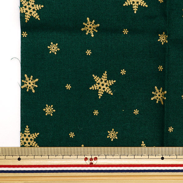 Fabric 『Quilting Cut Cloth Approximately 33cm x 50cm Christmas snow crystal green C-7113-3C"