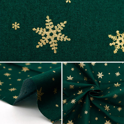 Fabric 『Quilting Cut Cloth Approximately 33cm x 50cm Christmas snow crystal green C-7113-3C"