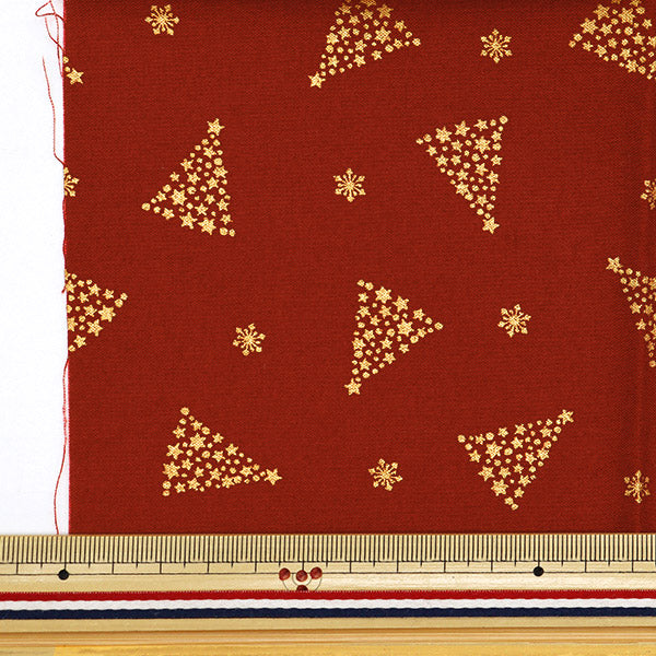 Fabric 『Quilting Cut Cloth Approximately 33cm x 50cm Christmas snow crystal red C-7113-6B"