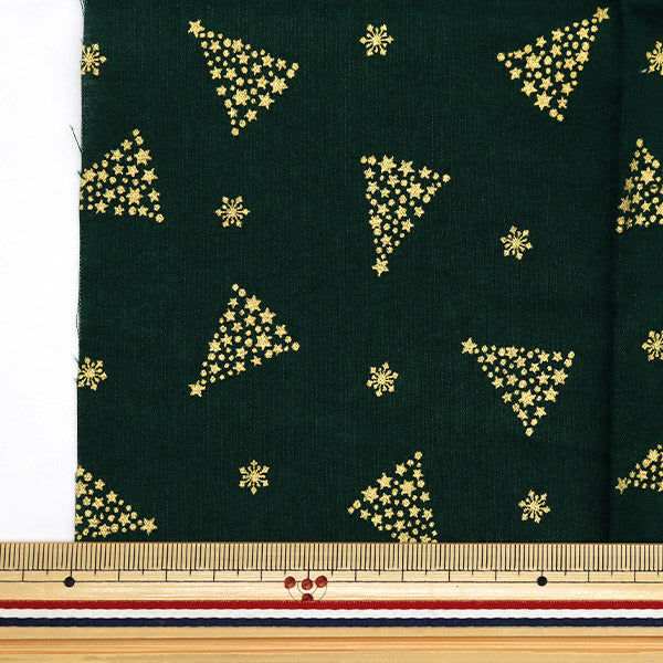 Fabric 『Quilting Cut Cloth Approximately 33cm x 50cm Christmas snow crystal green C-7113-6C"