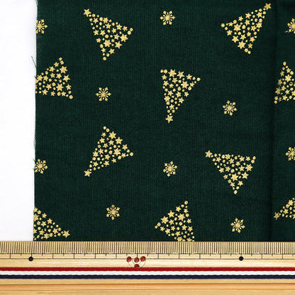 Fabric 『Quilting Cut Cloth Approximately 33cm x 50cm Christmas snow crystal green C-7113-6C"