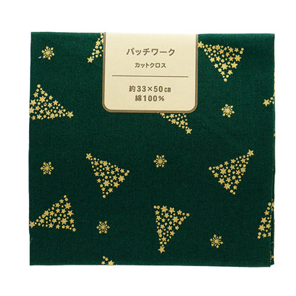 Fabric 『Quilting Cut Cloth Approximately 33cm x 50cm Christmas snow crystal green C-7113-6C"