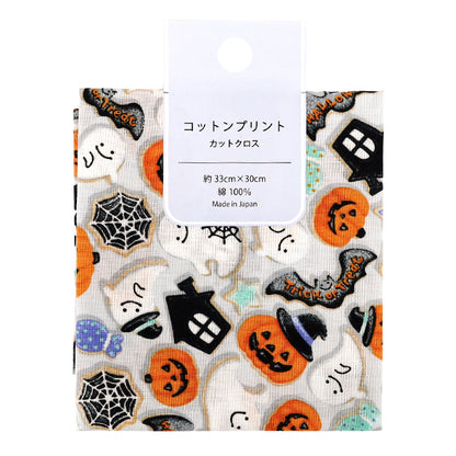 生地 『シーチング コットンプリント カットクロス 約33cm×30cm ホワイト PW-AP45101-2C』