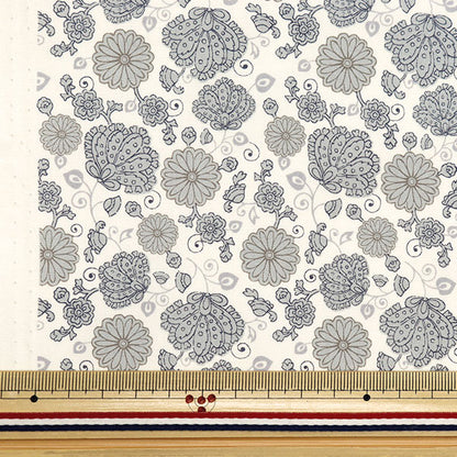[From quantity 5] Fabric "Broad small floral pattern ivory KTS7055-F" COTTON KOBAYASHI