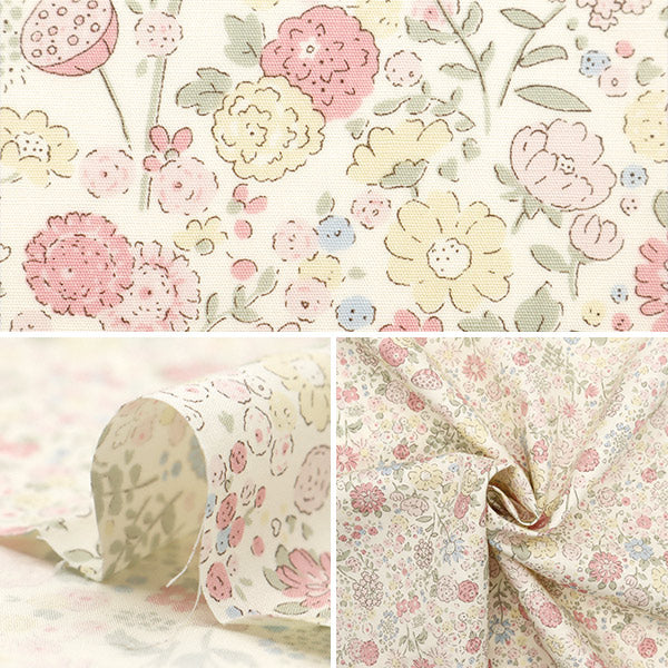 [From quantity 5] Fabric "Broad small floral pattern pink KTS7058-A" COTTON KOBAYASHI
