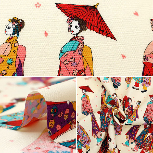 [From quantity 5] Fabric "Broad Maiko Cream KTS7078-A" COTTON KOBAYASHI