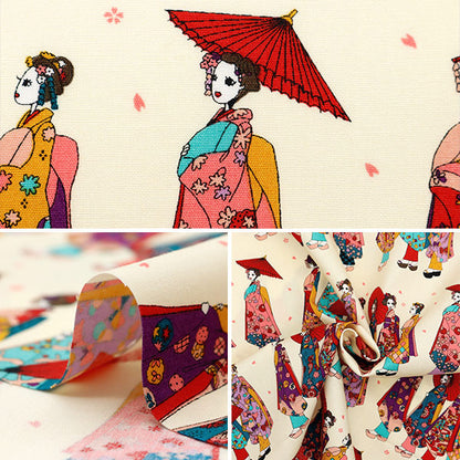 [From quantity 5] Fabric "Broad Maiko Cream KTS7078-A" COTTON KOBAYASHI