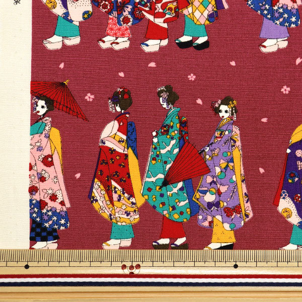 [From quantity 5] Fabric "Broad Maiko Bordeaux KTS7078-C" COTTON KOBAYASHI