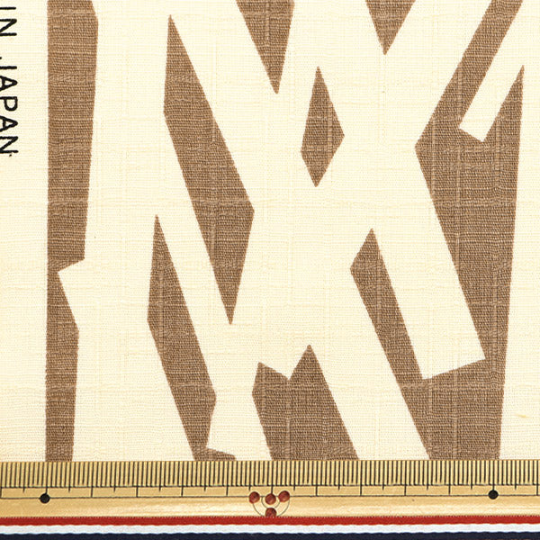 [From quantity 5] Fabric "Ukono cloth Southern Cross Bamboo Ivory x Tea Up5945-E" COTTON KOBAYASHI