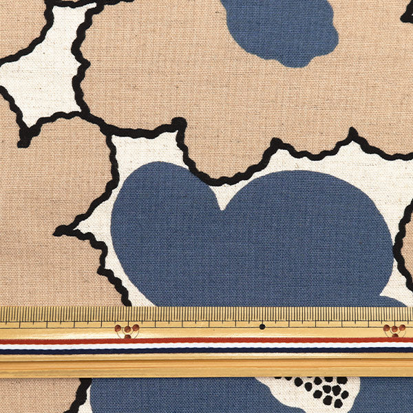 [Quantity starting from 5] Fabric "Usako fabric, cotton, linen canvas, 100 flowers, ivory fabric, saxophone UP5928-C" COTTON KOBAYASHI