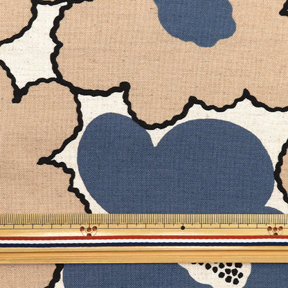 [Quantity starting from 5] Fabric "Usako fabric, cotton, linen canvas, 100 flowers, ivory fabric, saxophone UP5928-C" COTTON KOBAYASHI