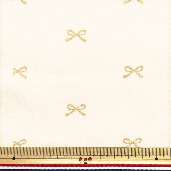 [Quantity starting from 5] Fabric "Broad" Ribbon Ivory fabric x gold KTS7091-A" COTTON KOBAYASHI