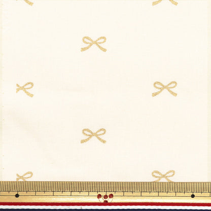 [Quantity starting from 5] Fabric "Broad" Ribbon Ivory fabric x gold KTS7091-A" COTTON KOBAYASHI