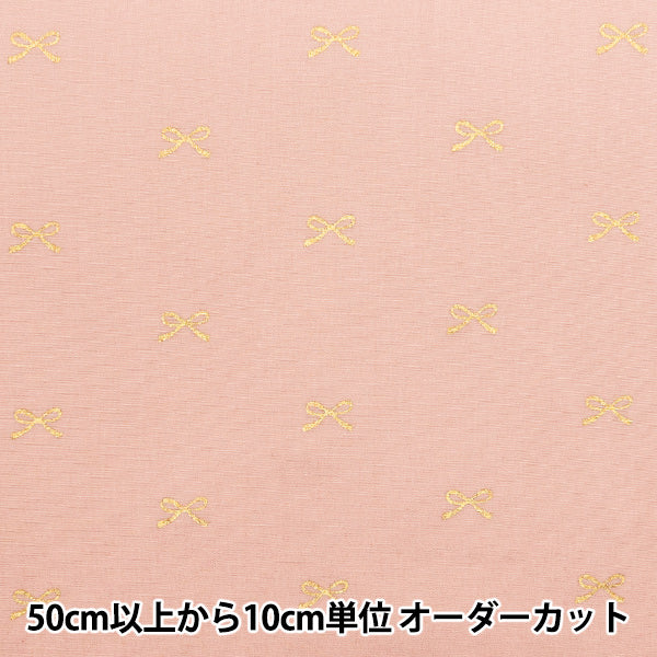 [Quantity starting from 5] Fabric "Broad" Ribbon Pink background x gold KTS7091-B" COTTON KOBAYASHI