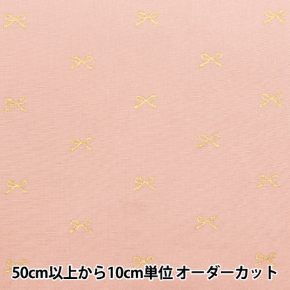 [Quantity starting from 5] Fabric "Broad" Ribbon Pink background x gold KTS7091-B" COTTON KOBAYASHI