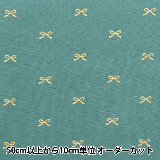 [Quantity starting from 5] Fabric "Broad" Ribbon Blue x Gold KTS7091-C" COTTON KOBAYASHI