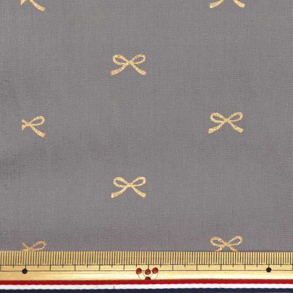 [Quantity starting from 5] Fabric "Broad" Ribbon Gray x Gold KTS7091-D" COTTON KOBAYASHI