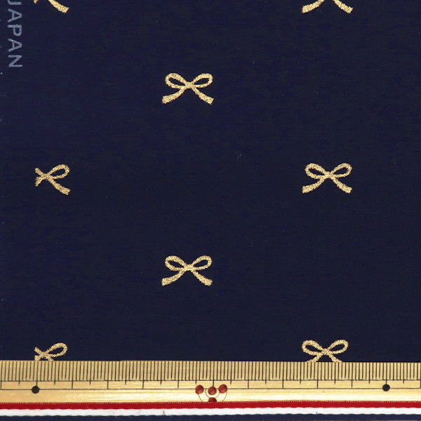 [Quantity starting from 5] Fabric "Broad" Ribbon Navy x Gold KTS7091-F" COTTON KOBAYASHI