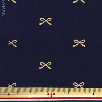 [Quantity starting from 5] Fabric "Broad" Ribbon Navy x Gold KTS7091-F" COTTON KOBAYASHI