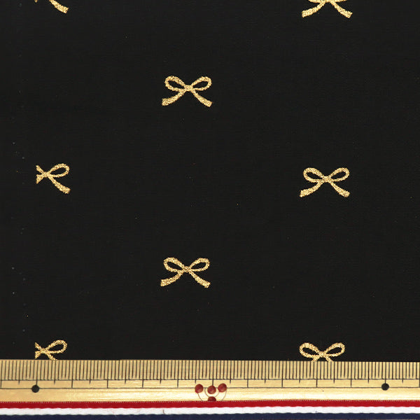 [Quantity starting from 5] Fabric "Broad" Ribbon Black x Gold KTS7091-G" COTTON KOBAYASHI