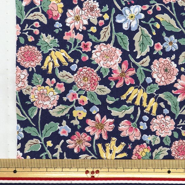 [Quantity starting from 5] Fabric "Broad floral Japanese pattern navy fabric KTS7069-A" COTTON KOBAYASHI