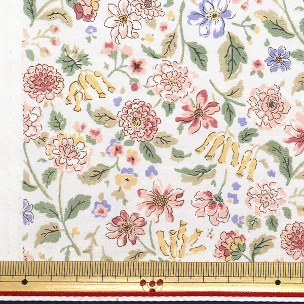 [Quantity starting from 5] Fabric "Broad Floral Japanese Pattern Ivory Material KTS7069-B" COTTON KOBAYASHI