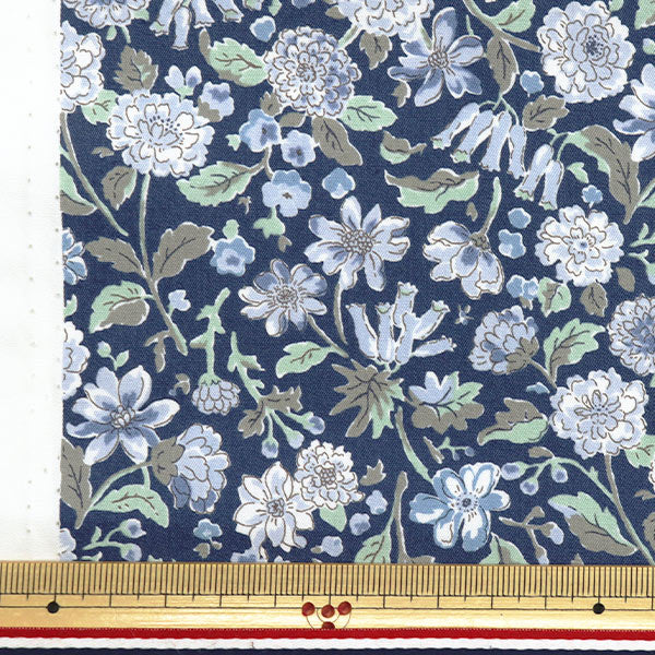 [Quantity starting from 5] Fabric "Broad Floral Japanese Pattern Black KTS7069-D" COTTON KOBAYASHI