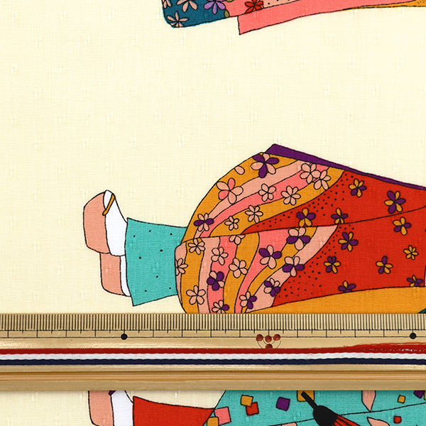 [Quantity starting from 5] Fabric "Dobby Maiko Cream KTS2479-A" COTTON KOBAYASHI