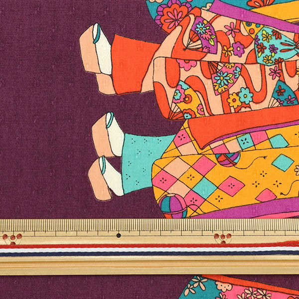 [Quantity starting from 5] Fabric "Dobby Maiko Purple KTS2479-B" COTTON KOBAYASHI