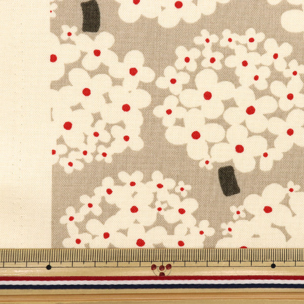 [Quantity starting from 5] Fabric "Usako Cloth No. 10 Canvas Hydrangea Beige x Ivory UP5950-C" COTTON KOBAYASHI