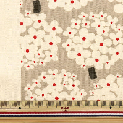 [Quantity starting from 5] Fabric "Usako Cloth No. 10 Canvas Hydrangea Beige x Ivory UP5950-C" COTTON KOBAYASHI