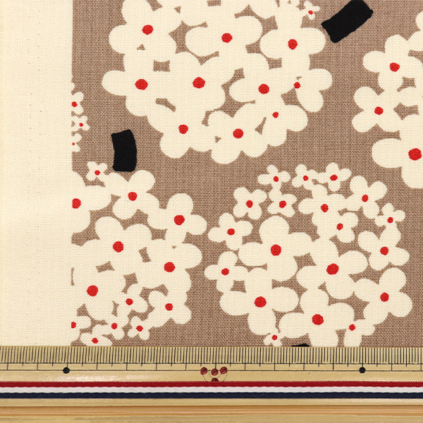 [Quantity starting from 5] Fabric "Usako Cloth No. 10 Canvas Hydrangea Mocha x Ivory UP5950-D" COTTON KOBAYASHI