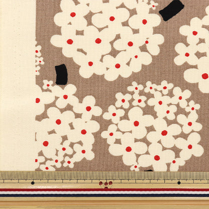 [Quantity starting from 5] Fabric "Usako Cloth No. 10 Canvas Hydrangea Mocha x Ivory UP5950-D" COTTON KOBAYASHI