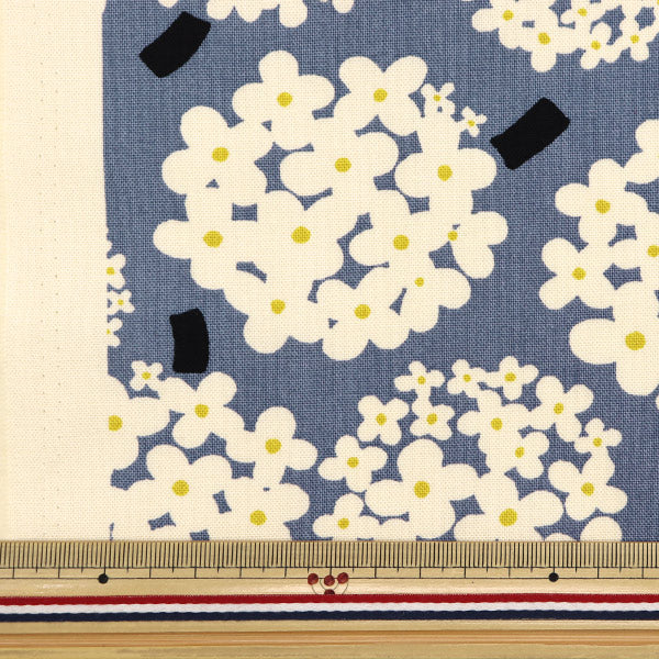 [數量從5開始] 織物 “ USAKO Blots 10 Canvas Hydrangea Blue Grey X Ivory UP5950-E" COTTON KOBAYASHI