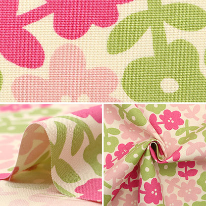 [Quantity starting from 5] Fabric "Usako fabric 10th canvas, gumi pattern, pink UP5932-A" COTTON KOBAYASHI