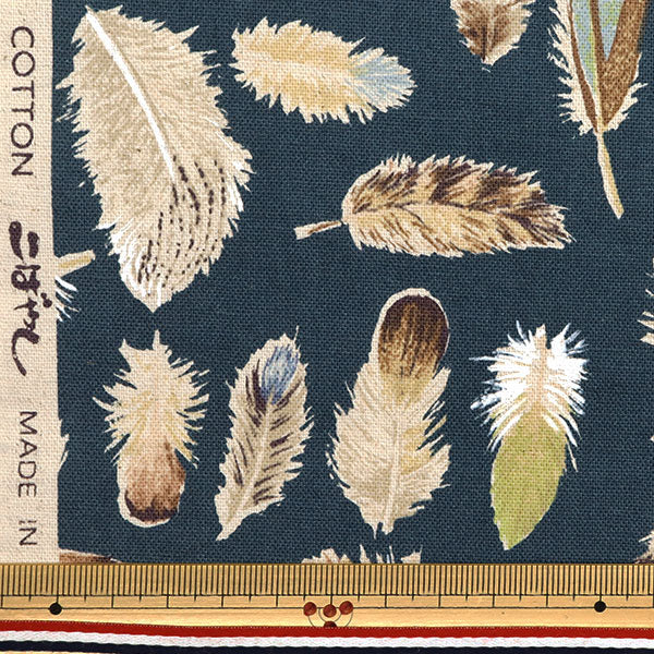 [Quantity starting from 5] Fabric "Cotton Linen Canvas Feather Navy KTS7092-D" COTTON KOBAYASHI