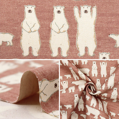 [Quantity starting from 5] Fabric "Twill Banzai Shiro Bear Pink KTS7108-A" COTTON KOBAYASHI