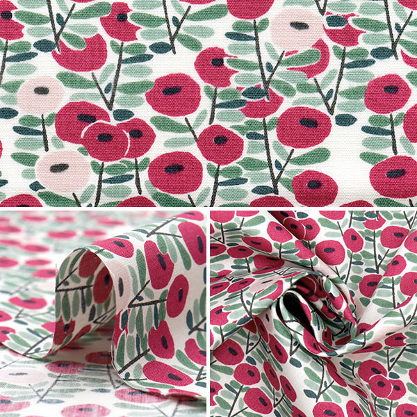 [Quantity starting from 5] Fabric "Broad Bonbon Flower Mulberry KTS7102-A" COTTON KOBAYASHI