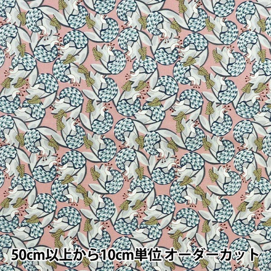 [数量从5开始] 织物 “宽阔的kujaku粉红色背景KTS7100-A" COTTON KOBAYASHI