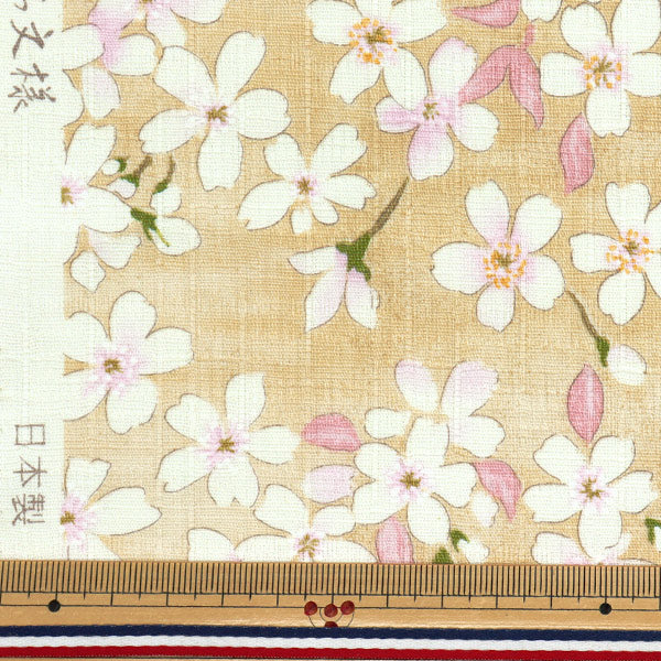[Quantity starting from 5] Fabric "Southern Cross Sakura Sakura Pattern Light Flax Color KTS6850-A" COTTON KOBAYASHI