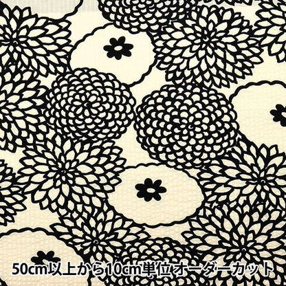 【数量5から】 生地 『う早この布 リップルプリント デコ アイボリー×ブラック UP5948-B』 COTTON KOBAYASHI コットンこばやし 小林繊維
