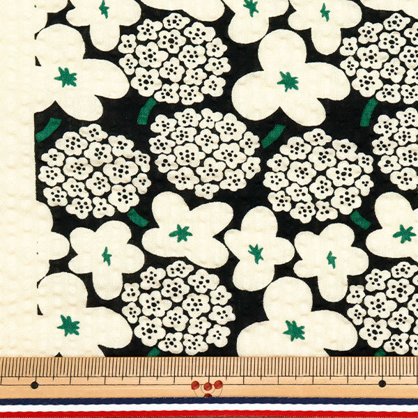 [Quantity starting from 5] Fabric "Usako fabric ripple print mini bouquet black fabric UP5949-C" COTTON KOBAYASHI