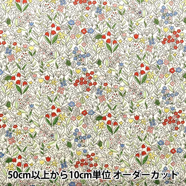 [Quantity starting from 5] Fabric "Ripple Print Floral Off-White KTS7087-A" COTTON KOBAYASHI
